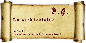 Macsa Grizeldisz névjegykártya